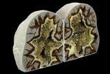 Tall, Crystal Filled Septarian Geode Bookends - Utah #123838-1